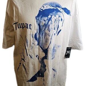 Tupac Me Against The World Double Sided Graphic Shirt 2Pac Brand Size Large Wht